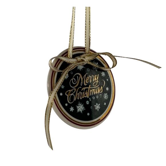 Longaberger Pottery Merry Christmas 1997 Basket Tie On Ornament - Picture 3 of 14